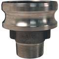 Cam and Groove Adapter, Body Material Aluminum, Type F, Coupling Size 3", MNPT