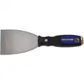 Westward Putty Knife: 2 in Blade Wd, Carbon Steel, 4 in Blade Lg, Full Tang, Plastic/Rubber/Steel