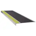 Yellow/Black, Extruded Aluminum Stair Tread Cover, Installation Method: Fasteners, 60" Width
