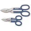 Westward Tinners Snip Set: Straight, 7 in_10 in Overall L, 1 3/4 in_2 in Cutting L, Steel, Plastic