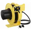 KH Industries Extension Cord Reel, Spring Retraction, 600V AC, Flying Lead, 30 ft., Yellow Reel Color, 25 A