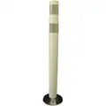 28" Polyurethane Delineator Post with Base; White