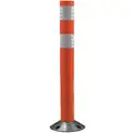 Delineator Post: Permanent, Orange, 36 in Overall Ht, Flat Top, High-Intensity Prismatic, 3.5 lb Wt