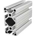 80/20 Framing Extrusion: 15 Series, 12 ft Nominal Lg, Silver, Double, 6 Open Slots, Adjacent-Sides