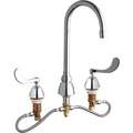 Brass Gooseneck Kitchen Faucet, Manual Faucet Operation, Number of Handles: 2