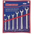Westward Combination Wrench Set, Metric, Number of Pieces: 6, Number of Points: 12
