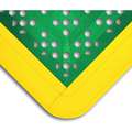 Interlocking Drainage Mat, Recycled PVC, Green with Yellow Border, 1 EA