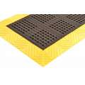 Notrax Drainage Mat, 3 ft. L, 3 ft. W, 1" Thick, Square, Black with Yellow Border