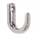 Wall Hook: 1 Hooks, Stainless Steel, Chrome, 35 lb Working Load Limit, 1 11/32" Hook Height
