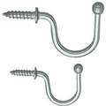 Wire Hook: 1 Hooks, Stainless Steel, Polished, 15 lb Working Load Limit, 1 1/32" Hook Height, 10 PK