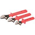 Wiha Tools Adjustable Wrench Sets, Alloy Steel, Natural, Jaw Capacity 1", 1-1/2", Yes, Quick Adjust