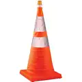 28" Nylon Collapsible Traffic Cone, Orange