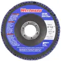 Westward 4-1/2" Flap Disc, Type 27, 7/8" Mounting Hole, Coarse, 40 Grit Zirconia Alumina, 1 EA
