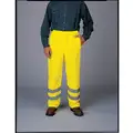 Breathable Pants, 100% Polyester, Yellow, Elastic Waist, Men's, Fits Waist Size 50"