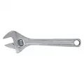 Proto Adjustable Wrench, Alloy Steel, Chrome, 8", Jaw Capacity 1-3/16", Plain