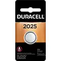 Duracell Lithium/Manganese Dioxide (LiMnO2) Coin Cell Battery, 3 V, Battery Size CR2025