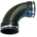 Flexible 90&deg; Elbow: PVC, 4 in For Nominal Pipe Size, 14 9/16 in Overall Lg, 2 Clamps Included
