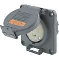 Hubbell Wiring Device-Kellems Gray Watertight Locking Receptacle, 30 Amps, 125/250VAC Voltage, NEMA Configuration: L14-30R