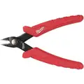 Milwaukee Diagonal Cutting Pliers, Cut: Serrated, Jaw Width: 9/64", Jaw Length: 13/16", ESD Safe: No
