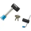 Receiver/Coupler Lock: Push to Lock, 5/8 in, Stainless Steel, (2) Keys