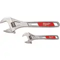 6", 10" Steel Adjustable Wrench Set with Plain Handle