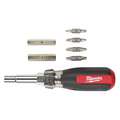 Milwaukee Multi-Bit Screwdriver, ECX, Phillips, Slotted, Square, Locking, Alloy Steel, Number of Pieces 12
