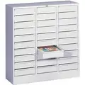 Tennsco Horizontal Literature Organizer, Light Gray, Welded Steel and Fully Assembled, 33" Height