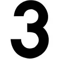4"H Decal Number Label, Fleet Number "3", Black