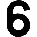 4"H Decal Number Label, Fleet Number "6", Black
