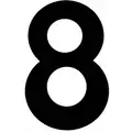 4"H Decal Number Label, Fleet Number "8", Black
