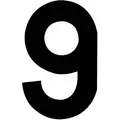 4"H Decal Number Label, Fleet Number "9", Black
