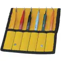 Aven Precision Tweezer Set: Color-Coded, 6 Pc, 5 in_4 1/4_4 1/2_4 3/4 L, Corrosion