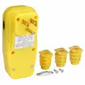 Power First Plug-In GFCI User Supplied Cord, No Cord, Yellow, 15.0 A, Plug Configuration NEMA 5-15P