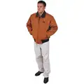 Work Jacket,  Quilt Lined Cotton Duck,  Brown,  Zipper Closure Type,  L,  Men's