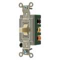 Hubbell Wiring Device-Kellems Wall Switch, 2-Pole, 3 Position, Center Off, Maintained, Toggle