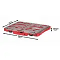 Milwaukee Plastic, Tool Case, 16-3/8"Overall Width, 16-1/4"Overall Depth, 2-1/2"Overall Height