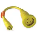 Hubbell Wiring Device-Kellems Locking Cord Adapter, Number of Outlets 1, 15.0, 120VAC, Plug Configuration NEMA 5-15P