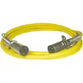 12' Iso Coil Trailer Straight Yellow Cord W/Metal Plugs