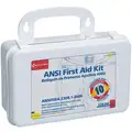 First Aid Kit, Plastic Case Material, General Purpose, 10 People Served Per Kit