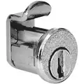Compx National Different-Keyed Standard Keyed Cam Lock, For Door Thickness (In.): 1/16, Bright Nickel