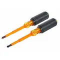 Klein Tools ESD Safe Insulated Screwdriver Set, Phillips, Slotted, Ergonomic, Number of Pieces 2