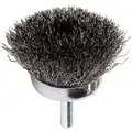 1-3/4" Crimped Wire Cup Brush, Shank Mounting, 0.012" Wire Dia. 3/4" Bristle Trim Length