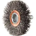 2" Crimped Wire Wheel Brush, Shank Mounting, 0.012" Wire Dia., 1/2" Bristle Trim Length, 1 EA
