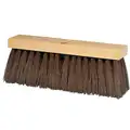 Tough Guy Push Broom: Wood, 16 in Sweep Face, No Handle Broom Handle Lg, Tapered, 5 1/4 in Trim Lg