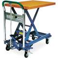 Mobile Manual Lift, Manual Push Scissor Lift Table, 330 lb. Load Capacity, Lifting Height Max. 29"