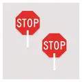 Lyle Stop Sign, STOP STOP HAND HELD PADDLE SIGN, Recycled Aluminum Sign Material, Red