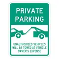 Lyle Parking Sign: 24 in x 18 in Nominal Sign Size, Aluminum, 0.080 in, Engineer