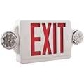 Acuity Lithonia LED Exit Sign with Emergency Lights with Battery Backup, Red Letters and 2 Sides, 8" H x 19-1/4" W