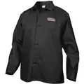 Black 100% 9 oz. Flame-Resistant Cotton Welding Jacket, Size: XL, 33" Length