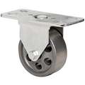 Standard Plate Caster: 3 in Wheel Dia., 250 lb, 3 3/4 in Mounting Ht, Rigid Caster